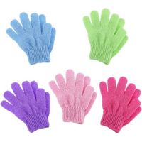 Lot de 10 gants exfoliants, gants de toilette, gants de bain, gants de douche, exfoliants, accessoires de bain, 5 couleurs