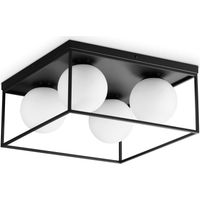 Ideal Lux LINGOTTO 4-flammige Kugel-Deckenleuchte in Schwarz