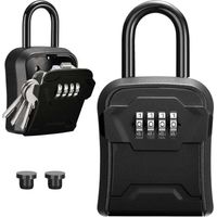 Lock Box, Wall Mounted Key Lock Box and Portable Combination Box with Resettable Code, Security Box for Outdoor House Keys, Replacement Key Storage