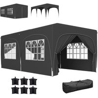 Outsunny – Tonnelle pliante 3 x 6m pop up – Tissu Oxford UPF50+ – Hauteur ajustable – Sac de transport – 12 à 18 personnes