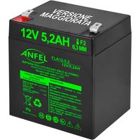 batteria piombo 12v 5,2ah 5ah 4,5ah 4ah ermetica (VRLA), adatta per UPS Gruppi di Continuita', Videosorveglianza, Sistemi di allarme, mobilita' elettrica, giocattoli, attacco faston F2 6.3mm