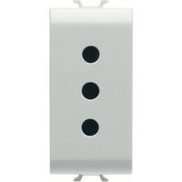 Italienische Standardsteckdose 250V 2P+E 10A 1M Weiß glänzend Chorusmart GW10201