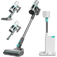 HAUSHOF Aspirateur Balai sans Fil 24kPa avec Station Auto-Vidage 2,1L, Brosse en V Anti-Emmêlement avec LED Verte Détection Poussière, Mode Nuit & Fonction Parfum, Idéal pour Poils d’Animaux et Tapis