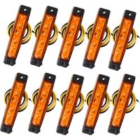 10pcs 12V feux de position latéraux 6SMD LED Lampe avant feux de position arrière pour remorque camion caravane camper van camion bus bateau tracteur moteur ambre orange
