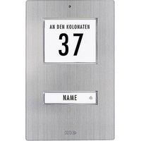 m-e modern-electronics KT 1-EG Tasto per campanello con campo indirizzo , con targhetta 1 parte acciaio inox 12 V/1 A