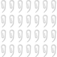 Crochets de Rideaux, 100pcs Crochets en Plastique Blanc, Crochet Rideau Rail, Crochets Agraphes pour Rideaux pour Rideau de Fenêtre, Rideau de Porte et Rideau de Douche