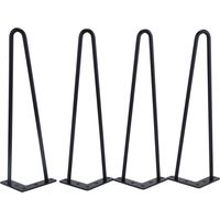 4Pcs Black Iron Table Desk Legs Home Accessories for DIY Handcrafts Furniture 16inch