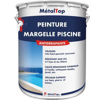 Peinture Margelle Piscine - Pot 15 L - 1013 - Blanc perle - Metaltop