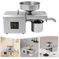610W Automatic Stainless Steel Oil Press, 220V Automatic Oil Mill, Oil Press for Commercial and Home Use, EU Plug (Only olive kernels can be pressed.)