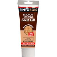 Sinto – Enduit de rebouchage bois clair 330g – Pour fissures jusqu'à 2 cm – Séchage rapide 15h à 24h – Finition lisse et ponçable