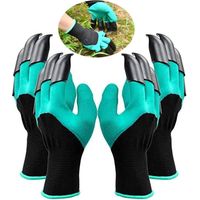 Gants de Jardin avec Griffes, 2 Paires Gants Jardinage, Gant Jardinage Femme, Gants de Jardinage Imperméables avec 8 Griffes, pour Gants d'outillage Ménager et de Jardin