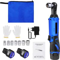 12V telescopic ratchet key kit, 1500mAh batteries, 7 sockets, for tight spaces, battery display