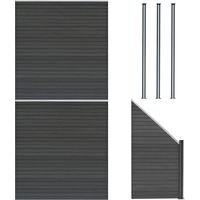 Composite Fence Panels x 2 Angled Piece & 4 Metal Posts 6ft