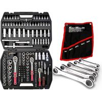Coffret Outils Kraft Muller CRV171 pièces Douilles, Cliquets, clés plates cliquet, pour amateurs et PRO, en Chrome vanadium