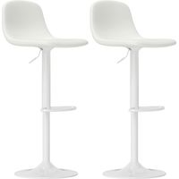 Taburetes Altos Ajustables 360° Respaldo Reposapiés Cocina Bar Comedor 40,5x44x84-104 cm Blanco