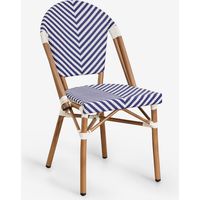 SKLUM 4er-Pack stapelbare Esszimmerstühle Brielle Bistro aus Aluminium Ken Blau - Gardenia Weiß