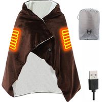 Ultra-Soft Flannel USB Electric Heated Blanket with 3 Temperature Levels, USB Heating Shawl and Lap Blanket for Back, Neck, Shoulders, 140 80cm Machine Washable