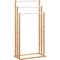 Toallero de Pie de Bambú con 3 Barras Toallero de 3 Niveles para Baño Lavadero 48x25,8x94 cm Natural