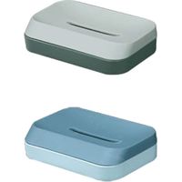 Porte-savon mural pour douche, lot de 2, boîte à savon pour douche, salle de bain, baignoire, lavabo de cuisine, garde les savons au sec, sans perçage, adhésif inclus (Style : Style 2)
