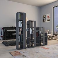 Decortie Lift Separator Modern Bookcase Display Unit Room Separator Tall 151cm - Anthracite Grey