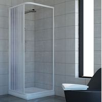 Parois cabine de douche en pvc h 185 cm mod. Acquario 90x90 ouverture latérale