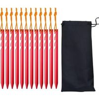 Piquet de Tente,Piquets de Tente,12 Pièces Sardines de Fixation,Piquet Tente Aluminium,Sardine Tente 18cm,Sardines Camping pour Bâche de Camping Bâche de Plage