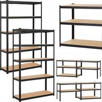 ESTANTE DE ALMACENAMIENTO DE METAL 5 ESTANTES ARMARIO 180x90x40 GARAJE BODEGA 875kg x2