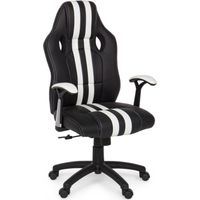 Fauteuil de bureau avec accoudoirs Spider en similicuir blanc