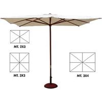Parasol en bois "Gold" - 200x300 cm mât ø 48 mm avec 6 baleines coloris/naturel