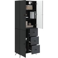 vidaXL Ensemble de Meubles 2 pcs Noir Bois d'ingénierie