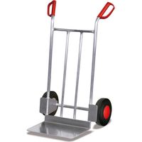 VARIOfit Aluminiumkarre niedrig Vollgummibereifung Rücken mit Alurohrverstrebung Schaufel 480 x 300 mm