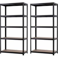 Set 2 scaffali metallici neri