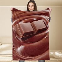 Plaidé de Sofa 100x120cm - Doux et Chaud, Motif Chocolat, Toutes Saisons - Bureau et Maison