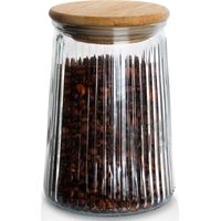 Récipient en verre avec couvercle en bambou, fermeture hermétique