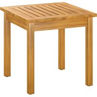 Coffee Table Fully Assembled Patio Side Table Slatted Top Solid Acacia Wood for Indoor Outdoor Natural Wood