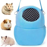 Hamster Carrier, Pet Carrier, for Warm Sleeping Hanging Bag for Small Pets Hedgehog Sugar Glider Squirrel Rabbit (M, Blue)