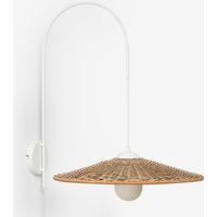 SKLUM Sopant Wandleuchte aus Eisen und Kunstrattan Weiss ↑65 cm