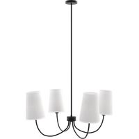 Lampara de Techo Chandelier Negra con 4 Pantallas - Dixiu