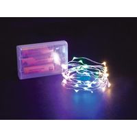 Microlight led - 2 m- 40 lampade multicolori - cavo d'argento - batterie non incluse