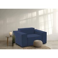 Talamo Italia Sillón Cristiana, Sillón, 100% Made in Italy, Sillón relax en tela tapizada, 160x95h70cm, Azul, con embalaje reforzado