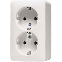 JUNG 6020A ENCHUFE SCHUKO, 16 A 250 V, DOBLE, 61 X 102 X 47MM, BLANCO MARFIL