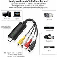 Convertisseur VHS vers numérique, carte de capture vidéo Hi8 VHS vers DVD, adaptateur convertisseur audio vidéo numérique, convertisseur VHS vers USB,DVD, USB 2.0 pour Windows 10/8/7 et MacOS