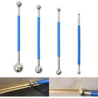 Outils Ensemble – Lisseur Joints Kit Boule En MéTal Outil D'étanchéIté Professionnel Pour Bordure Salle Bain, Cuisine, DéCoration Sculpture Argile, Bleu, 4 PièCes