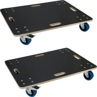 ECD Germany Lot de 2 Chariots à Roulettes avec 2 à Frein, 60x80cm, jusqu'à 800 kg, Plaque de Sérigraphie, Roues en Caoutchouc Pivotantes, Transport de Meubles, Aide au Transport, Chariot Déménagement