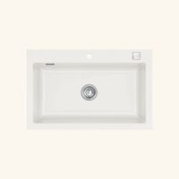 Évier céramique blanc brillant Systemceram MERA 1 bac 800x510 mm