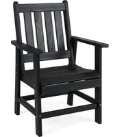 Weatherproof hdpe outdoor chair wood look black