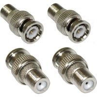 Adaptateurs BNC - AERZETIX - 4x Fiche F - Connecteurs vidéo - Femelle vers BNC - CCTV