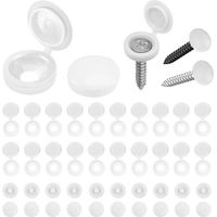 Lot de 100 capuchons à vis en plastique blanc pliables pour couvrir les têtes de vis, protection des vis (S)