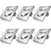 Brandson 6x LED Einbaustrahler in Edelstahl Optik, schwenkbarer Deckenspot mit 320 Lumen / Warmweiß