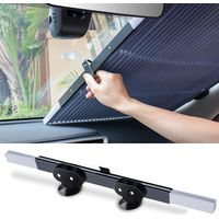 Pare-Soleil Voiture Pare-Brise Avant, Pare Brise de Voiture Automatique Rétractable, Visière de Protection Solaire avec Protection à Ventouse, Rideau avec Protection UV